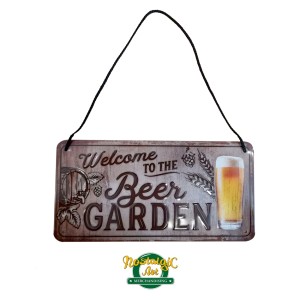 Метална табела "Добре дошли в бирената градина"